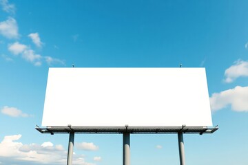 Obraz premium Blank Billboard Blue Sky Advertising Mockup Signage