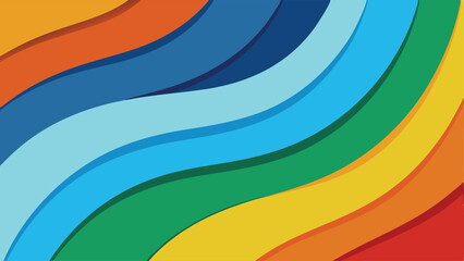 Fototapeta premium Colorful wavy abstract background with overlapping layered design and gradient effect