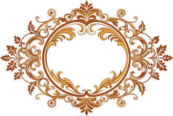 Elegant Ornate Gold Frame Decorative Victorian Style Border for Design Projects