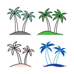 Obraz premium How to Draw Small Palm Trees
