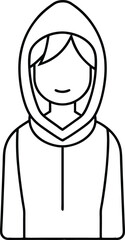 Minimalist Hoodie Avatar Icon Design.