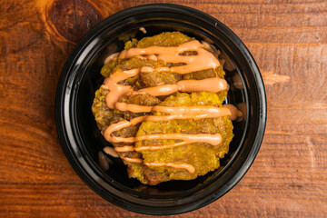 Fried plantains with sauce