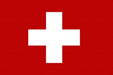 Obraz premium A red flag with a white cross centered in the middle of the flag