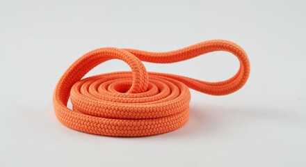 Fototapeta premium Elastic shoelace isolated on white background, coiled lace, side view, flexible colorful detail