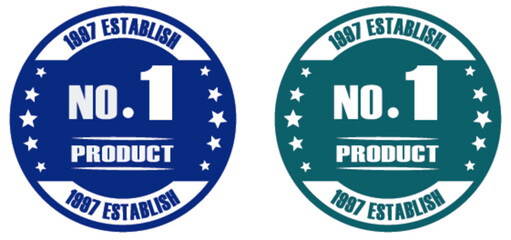 Label design with retro circle stamp. Graphic sticker with bold typography. 1897 establish badge for promotion use. Round badge for product identity. Black and green label for packaging