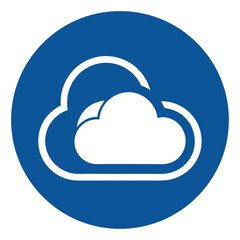 Cloud computing icon blue circle background