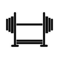 Weightlifting rack with weights silhouette illustration