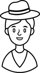 round hat avatar icon of man.