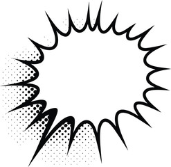 Obraz premium Dynamic Comic Book Speech Bubble A Versatile Design Element for Graphic Novels, Comics, and Illustrations