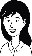 Smiling Woman Avatar With Side Bangs.