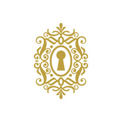 keyhole letters abstract logo modern style