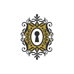 keyhole letters abstract logo modern style