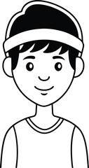 Sporty Boy Avatar Wearing Sweatband.