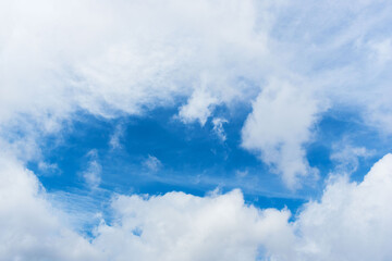 6月の空　昼の青空に白い雲01