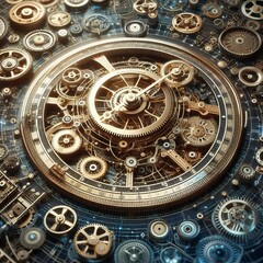 Fototapeta premium Clockwork Mechanism precision in processes