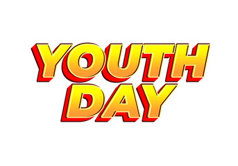 Youth day. Bold 3D text effect for energetic celebration design