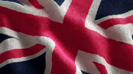 Realistic depiction of the British flag showcasing vibrant colors and intricate details in an artistic setting