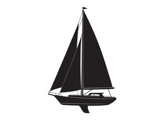 Sail boat logo silhouette vector design, sail boat logo icon silhouette, sailboat sailing ship logo vector illustration, sailboat and sailing ship vector silhouette logo design on white background