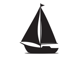 Sail boat logo silhouette vector design, sail boat logo icon silhouette, sailboat sailing ship logo vector illustration, sailboat and sailing ship vector silhouette logo design on white background