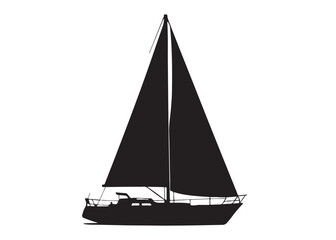 Sail boat logo silhouette vector design, sail boat logo icon silhouette, sailboat sailing ship logo vector illustration, sailboat and sailing ship vector silhouette logo design on white background