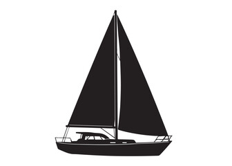 Sail boat logo silhouette vector design, sail boat logo icon silhouette, sailboat sailing ship logo vector illustration, sailboat and sailing ship vector silhouette logo design on white background