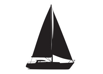 Sail boat logo silhouette vector design, sail boat logo icon silhouette, sailboat sailing ship logo vector illustration, sailboat and sailing ship vector silhouette logo design on white background