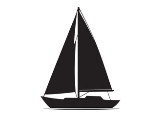 Sail boat logo silhouette vector design, sail boat logo icon silhouette, sailboat sailing ship logo vector illustration, sailboat and sailing ship vector silhouette logo design on white background