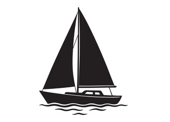 Sail boat logo silhouette vector design, sail boat logo icon silhouette, sailboat sailing ship logo vector illustration, sailboat and sailing ship vector silhouette logo design on white background