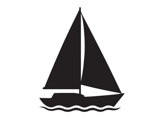 Sail boat logo silhouette vector design, sail boat logo icon silhouette, sailboat sailing ship logo vector illustration, sailboat and sailing ship vector silhouette logo design on white background