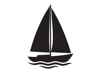 Sail boat logo silhouette vector design, sail boat logo icon silhouette, sailboat sailing ship logo vector illustration, sailboat and sailing ship vector silhouette logo design on white background