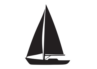Sail boat logo silhouette vector design, sail boat logo icon silhouette, sailboat sailing ship logo vector illustration, sailboat and sailing ship vector silhouette logo design on white background