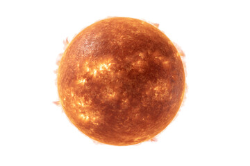 Obraz premium Image of the Sun with visible surface details against a transparent background