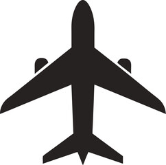 vector airplane icon on transparent background