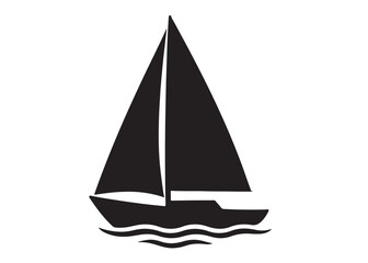 Sail boat logo silhouette vector design, sail boat logo icon silhouette, sailboat sailing ship logo vector illustration, sailboat and sailing ship vector silhouette logo design on white background