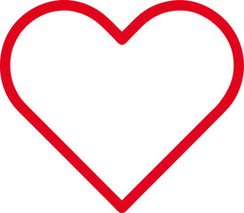 red heart frame on transparent background