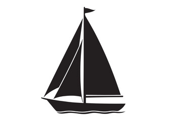 Sail boat logo silhouette vector design, sail boat logo icon silhouette, sailboat sailing ship logo vector illustration, sailboat and sailing ship vector silhouette logo design on white background