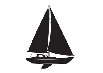 Sail boat logo silhouette vector design, sail boat logo icon silhouette, sailboat sailing ship logo vector illustration, sailboat and sailing ship vector silhouette logo design on white background