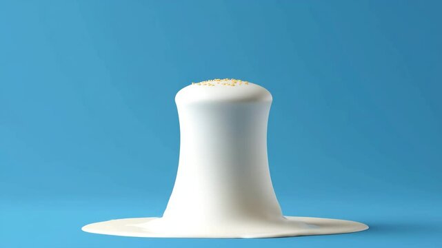 Soft serve ice cream cone with sprinkles melts down in a fast time-lapse and then reverses, for summer or heat concepts.
