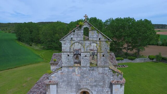 Church of Santa Eufemia de Cozuelos in Olmos de Ojeda, in the natural region of the La Ojeda Valley. Palencia, Castile and Le&oacute;n, Spain. Europe