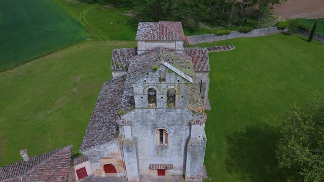 Church of Santa Eufemia de Cozuelos in Olmos de Ojeda, in the natural region of the La Ojeda Valley. Palencia, Castile and Le&oacute;n, Spain. Europe