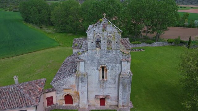 Church of Santa Eufemia de Cozuelos in Olmos de Ojeda, in the natural region of the La Ojeda Valley. Palencia, Castile and Le&oacute;n, Spain. Europe