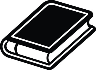 Isolated Black and White Book Illustration Education, Reading, and Knowledge Symbol