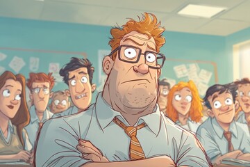 A classroom scene with attentive students.