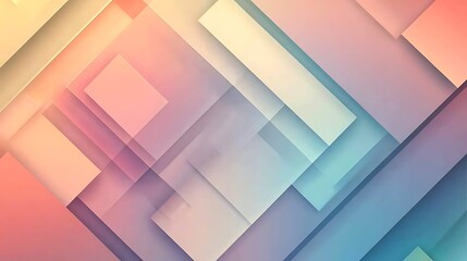 Obraz premium Geometric shapes in pastel shades create a vibrant, layered design.