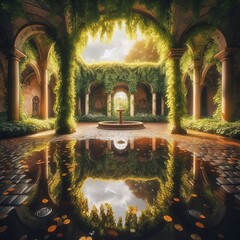 Ivy Covered in the fountain (2)