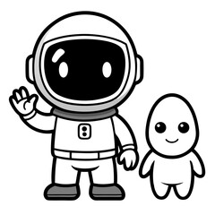 Obraz premium astronaut and alien