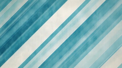 Obraz premium Diagonal teal and white striped background design.