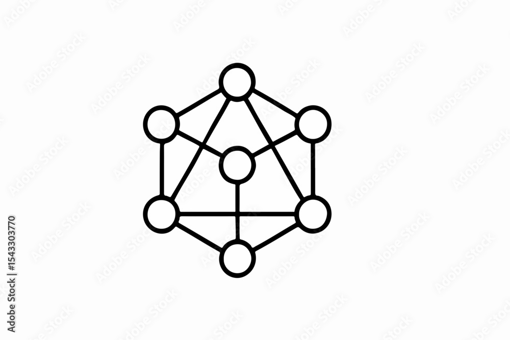 Poster geometric pattern of circles and lines a minimalist representation of interconnectedness and structu