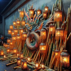 Lantern Parade with wax drippings