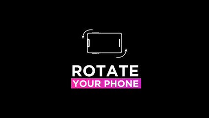 Rotate phone sign icon isolated on black background
